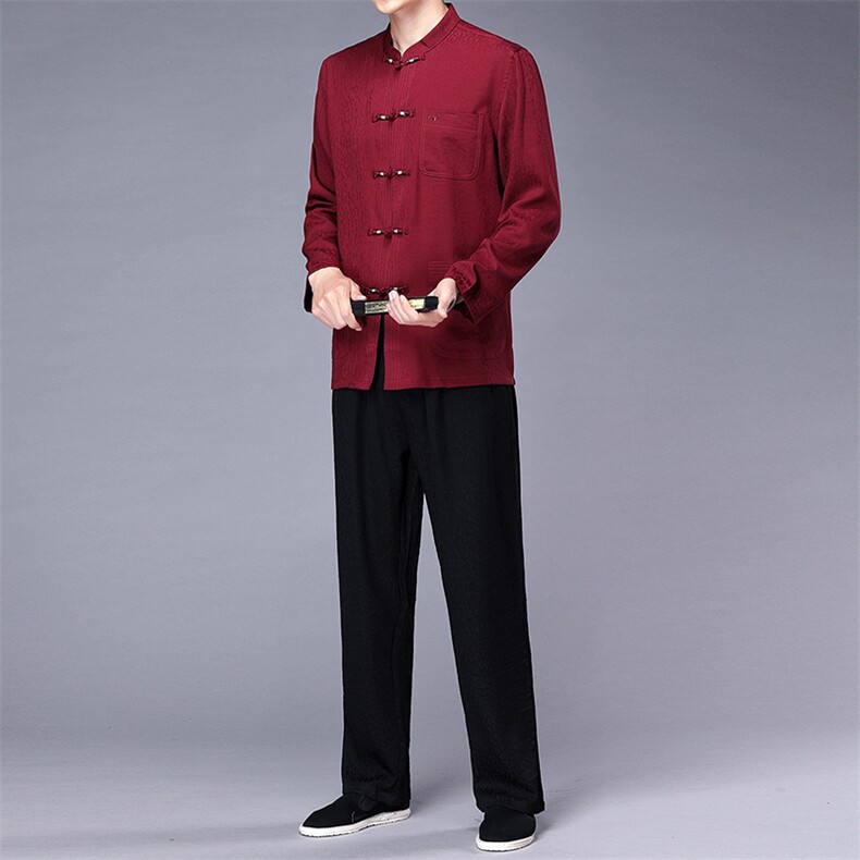 AN9368钱塘2020-3秋季新款高品质男士宽松休闲唐装套装两件套P130,男装民族服装,钱塘207-3
