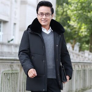 8827/P140 爸爸棉服可脱毛领可脱帽子棉袄中老年外套棉衣男士图片