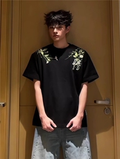 XZ809A/BBBT28/P20/控38重磅印花美式复古圆领T恤，男装T恤，星座809A(原222-1)