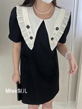 2022新款高端欧货翻领连衣裙，女装连衣裙，Miss 梨儿
