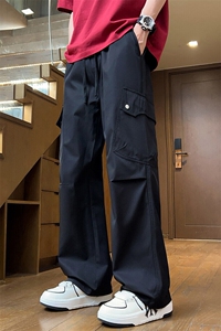 美式高街工装裤男生夏天薄款宽松直筒阔腿长裤子休闲裤Z2521-P40图片