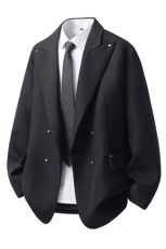 可二开戗驳领成分95%涤纶5%氨纶大码M-5XL西服男XF78304P85控139，男装西服，星座226-1