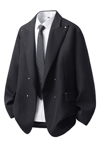 可二开戗驳领成分95%涤纶5%氨纶大码M-5XL西服男XF78304P85控139图片