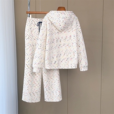 洋气开衫个性印花减龄卫衣卫裤两件套，女装套装/套裙，江南