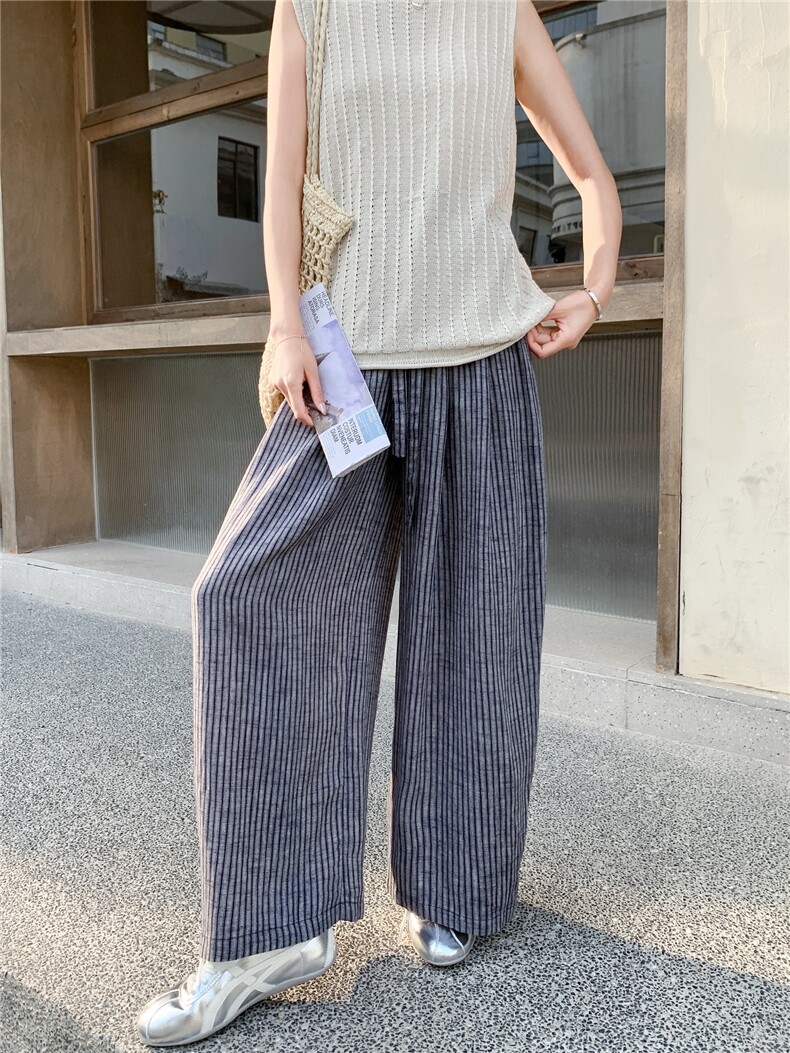 休闲风针织圆领无袖上衣阔腿裤两件套女2026春夏新款时尚气质套装,女装套装/套裙,艾米莉亚