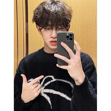 青少年新款蜘蛛图案针织衫秋冬保暖重磅痞帅高级感毛衣男MY07，男装针织衫/毛衣，星座1116A（原606A-3）