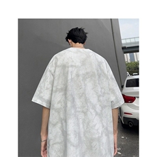 W9525-P40网图现货美式高街纯棉高质量短袖圆领套头T恤，男装T恤，星座1608-2