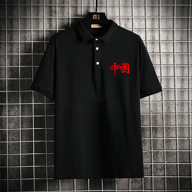 PL57276-P35翻领短袖polo衫男大码胖子半袖t恤男有领保罗衫网格,男装Polo衫,电商A040A