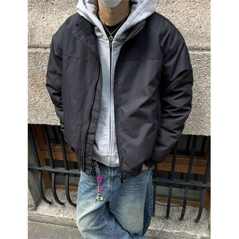 冬款痞帅廓形立领飞行夹克棉服外套男加厚保暖冲锋衣夹棉MZ9600,男装夹克,星座1116A（原606A-3）