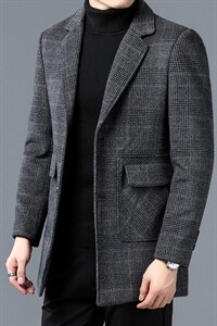 男式装2023春秋季新款商务休闲百搭西装中年纯色厚款西服外套图片