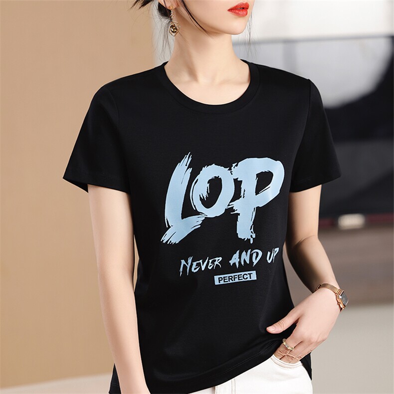 烫画lop工艺小众个性舒适棉T图片