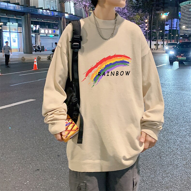 M18064-P45加绒款-P65半高领毛衣男士大码针织衫男毛线衣男,男装针织衫/毛衣,电商A040