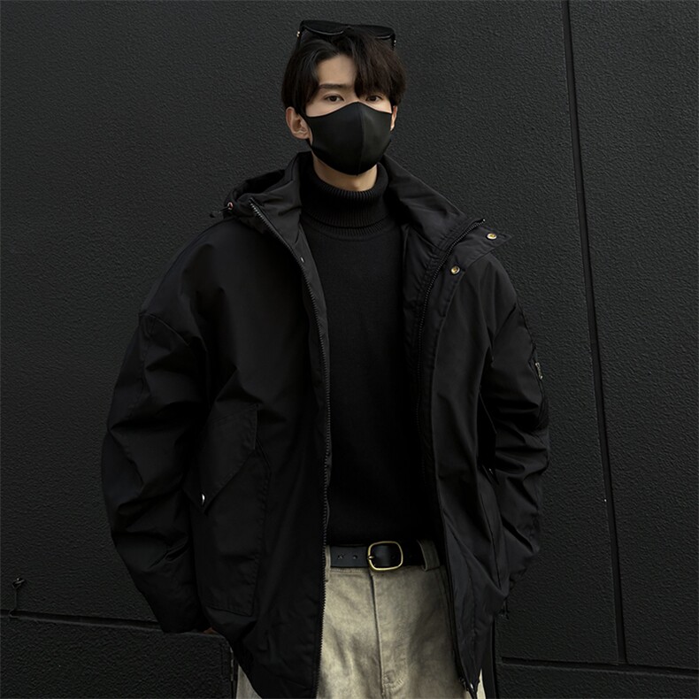 MF07-特P98保暖棉衣男冬季新款港风宽松连帽加厚棉服,男装棉衣,电商B327