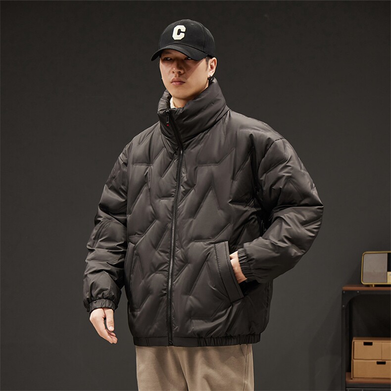 主推足货有报告冬季轻薄菱形格羽绒服潮高领外套YR2369,男装羽绒服,星座301B-2（原A443-1）