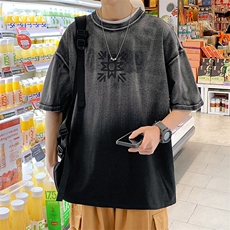 夏季新款圆领短袖T恤男女同款港风渐变运动半袖1533-P50控价68，男装T恤，电商A441-1