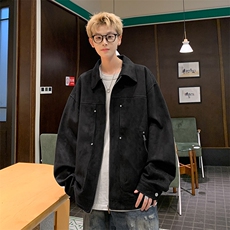 港风麂皮休闲宽松夹克青少年外套JK001-P75控108，男装夹克，电商A132（原电商B245）