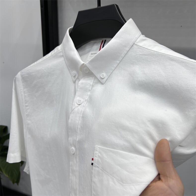 FN824209大纯棉牛津纺男士短袖衬衣手拍图大货长期款贴身舒适，男装衬衫，钱塘207-1