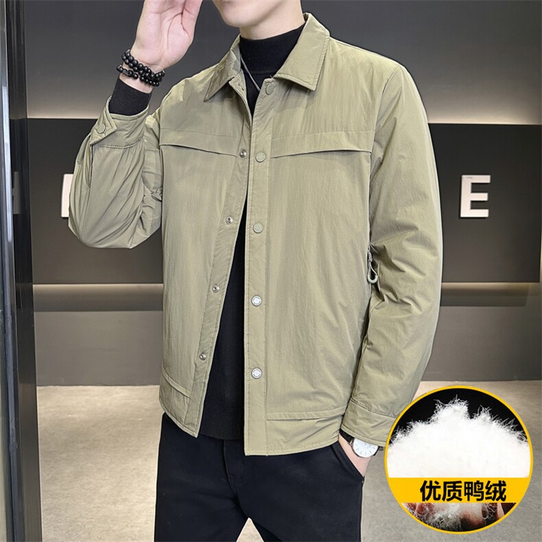 M018-P135 标50%男士冬季羽绒服时尚立领轻薄款鸭绒夹克潮流图片