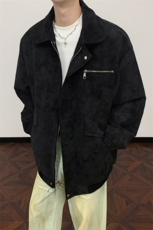 PY2618/P85春装新款现货皮衣男宽松大码潮雾面皮夹克外套，男装夹克，电商A141