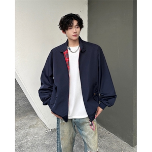 8XL-M美式复古棒球服外套男特大码潮牌双拉链立领夹克衫JK005P85图片