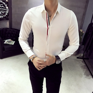 原创港风男士立领衬衣潮男衬衣休闲长袖衬衫上衣大货 2021年春季图片