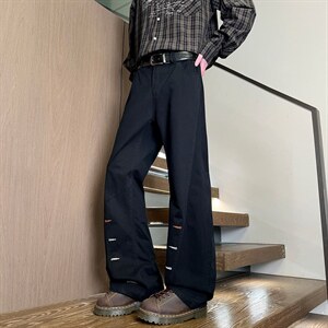 XZ616 春季重磅美式趣味撞色锁眼缉明线打褶休闲裤 K26021 特P45，男装休闲裤，星座512A（原616）