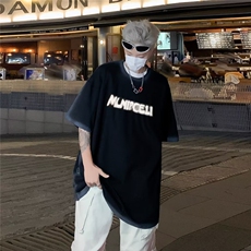 五分袖t恤男款夏季宽松短袖美式潮牌百搭情侣体恤，男装T恤，星座716-4