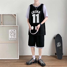 夏季青年运动套装男韩版潮流宽松短袖短裤篮球服两件套TZ122-p36，男装休闲套装，星座1008