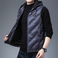 AN9150钱塘2020-3秋冬新款男士连帽羽绒马甲休闲保暖背心P165，男装背心/马甲，钱塘207-3