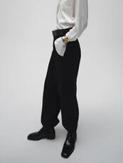 2025年秋季休闲长裤中腰新款复古黑色香蕉弯刀牛仔裤，女装牛仔裤，泰合衣坊