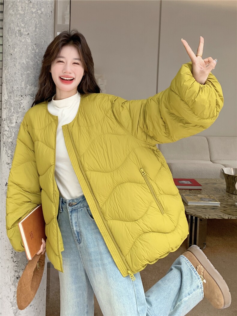 2025年冬季羽绒服短款针织袖90白鸭绒RF2C290-6889#-P385-K548,女装羽绒服,蝶眷
