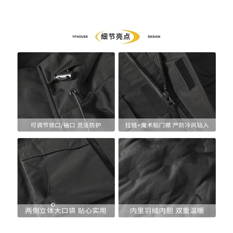 三合一羽绒服男款美式高品质羽绒服帅气潮牌外套潮牌yrf103-TP265,男装羽绒服,电商A089-1