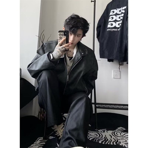 网络图现货复古粉色机车皮衣外套棒球飞行员夹克RJ330-P75图片