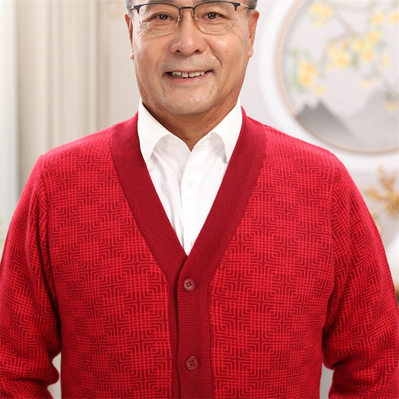 2025年秋季中老年装方块情侣时尚百搭通勤休闲简约外套,女装羊毛衫,亚东羊绒制品