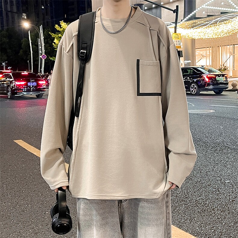 德绒卫衣立体切割高级感长袖T恤男上衣打底衫WY0327-P38,男装T恤,星座308B-2