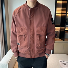 2023秋季新款夹克外套男纯色立领宽松工装上衣jk20-p115，男装夹克，电商D303