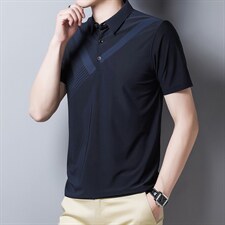 时尚上衣翻领百搭2023年夏季宽松中年长袖潮流T恤QPSF119，男装T恤，钱塘6003（原4033）