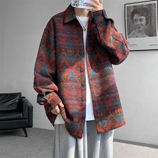 8XL-M春秋季民族风大码男装复古衬衫男款休闲上衣服CS29001P68，男装衬衫，电商B312