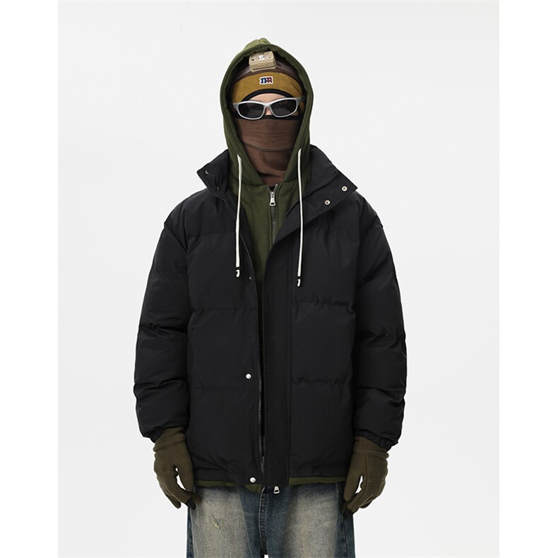 冬季新款棉服假两件连帽棉衣外套宽松保暖面包服D4134-TP75不,男装棉衣,电商A102