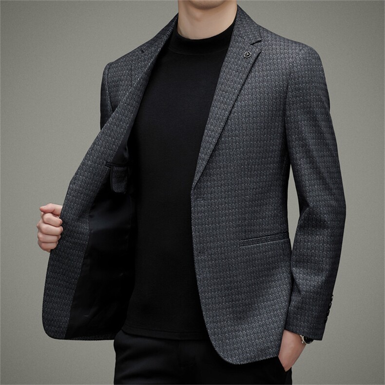 DJA622钱塘2020-3秋冬新款商务休闲合身中年男士西服外套P147,男装西服,钱塘207-3