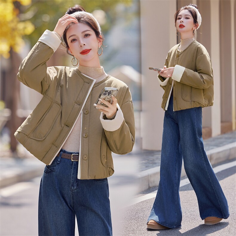 羽绒棉服女短款2025冬季新款小个子超好看韩系夹棉外套轻薄小棉袄图片