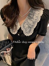 现货，娃娃领短袖连衣裙，女装连衣裙，F/TU