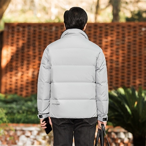 冬装短款羽绒服男装时尚休闲男士保暖加厚宽松立领中年爸爸面包装图片
