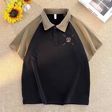 2025新款撞色翻领polo衫短袖t恤半袖上衣潮流班服现货T1847-P25，男装T恤，星座512-4