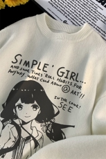 特批毛毯女孩字母印花时尚圆领毛衣针织衫A247-M88131特批45控68，男装针织衫/毛衣，电商A247
