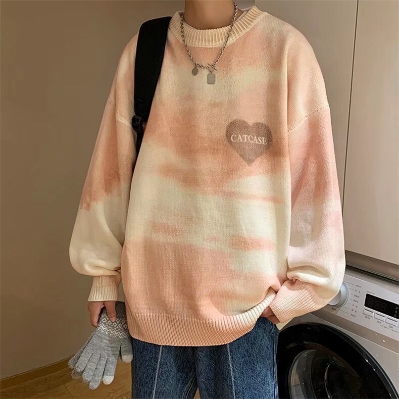 男秋冬扎染圆领爱心毛衣M44P42,男装针织衫/毛衣,星座1116-2