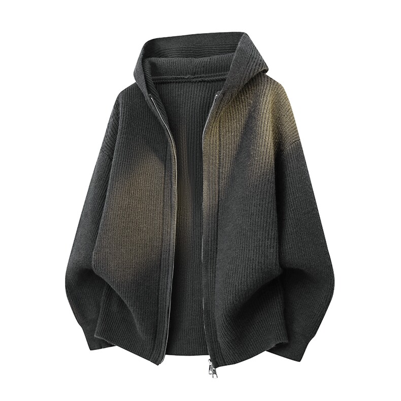 秋冬连帽针织开衫毛衣男慵懒风套头线衣外套，男装针织衫/毛衣，星座1206（原A206）