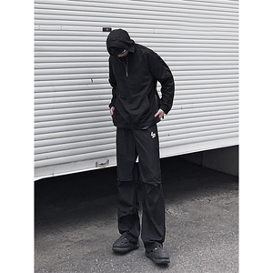 B221 美式ins街头hiphop刺绣宽松褶皱休闲裤子 LK23123-P60 控78图片