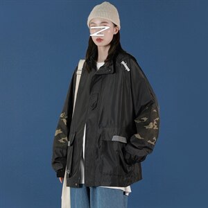 2021秋季新港风蒙马特大码男工装迷彩拼接夹克外套J6008-P65图片