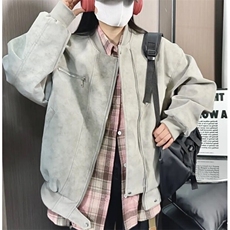 现货抖音得物品质网图春秋情侣外套皮夹克咖色JK309，男装夹克，星座1904A